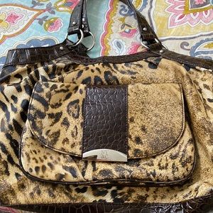 Animal print hang bag